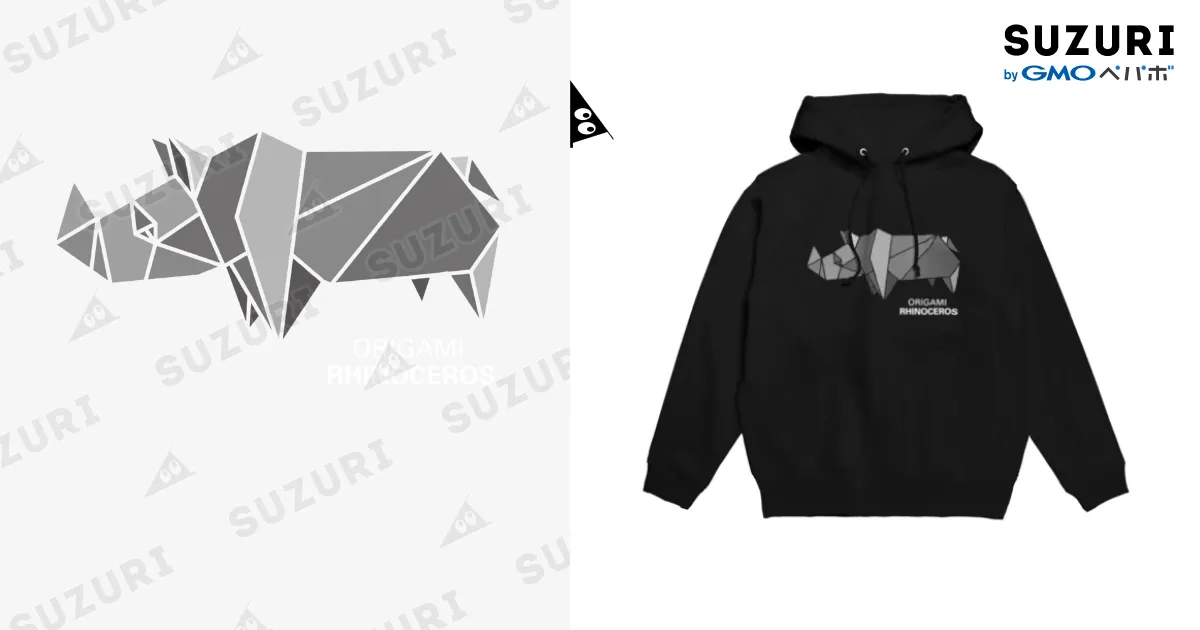 ORIGAMI RHINOCEROS / muneji_origamiのパーカー通販 ∞ SUZURI（スズリ）