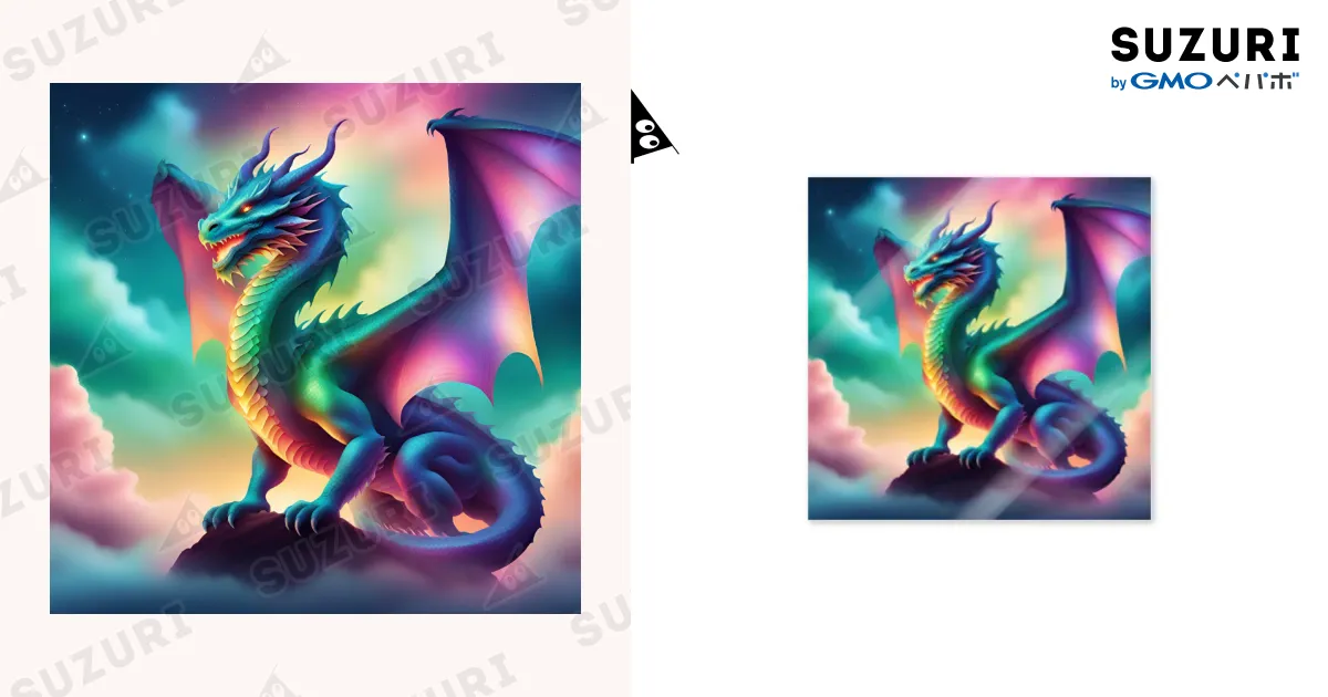 みっくん２点　スピリチュアル　虹色　dragon phoenix 　龍 一点もの】【龍画造形作品#6】虹龍 Rainbow Dragon 虹色、幸せ