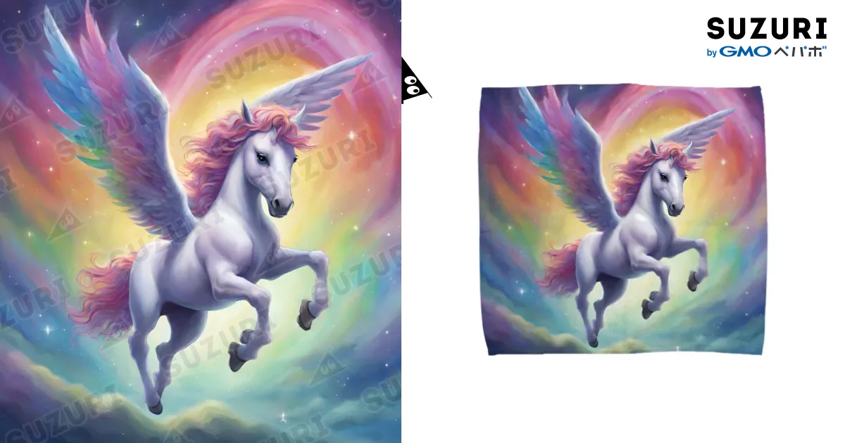 虹色ペガサス Towel Handkerchief by にゃんこぷに ( nyanko_punip