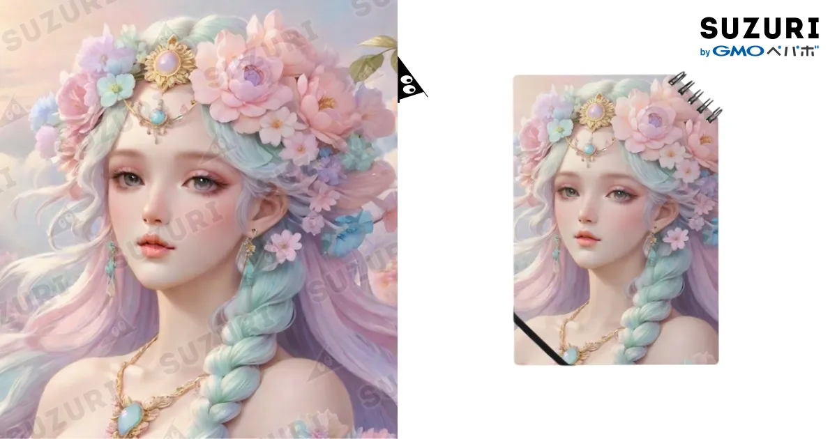 ★花の女神フローラ　★愛らしい希少なモチーフ　★コントラストがはっきりした・ブラックメノーカメオルース　