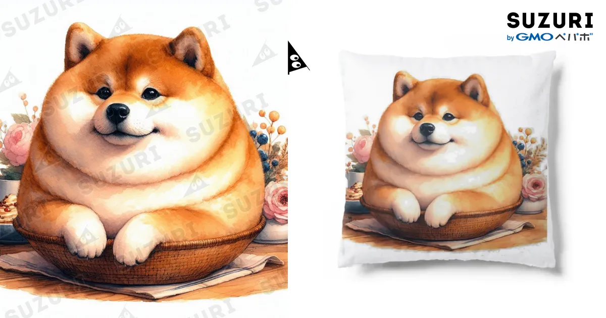 ぽっちゃり柴犬3 Cushion by momonouchi- ∞ SUZURI