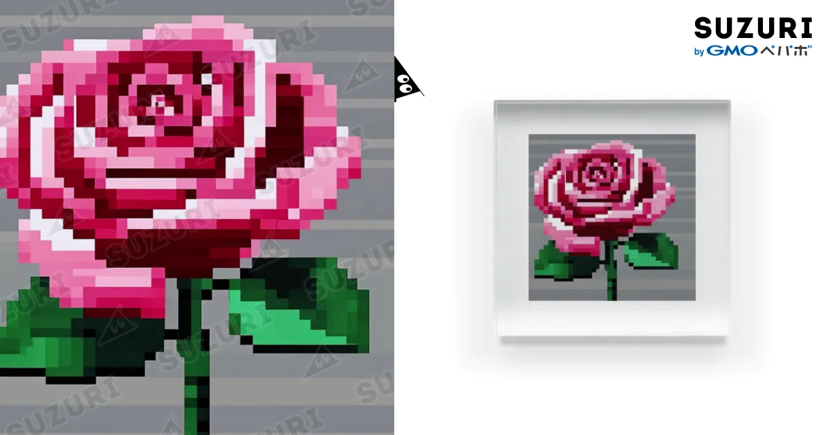 ドット絵のバラ / noaru633のアクリルブロック通販 ∞ SUZURI