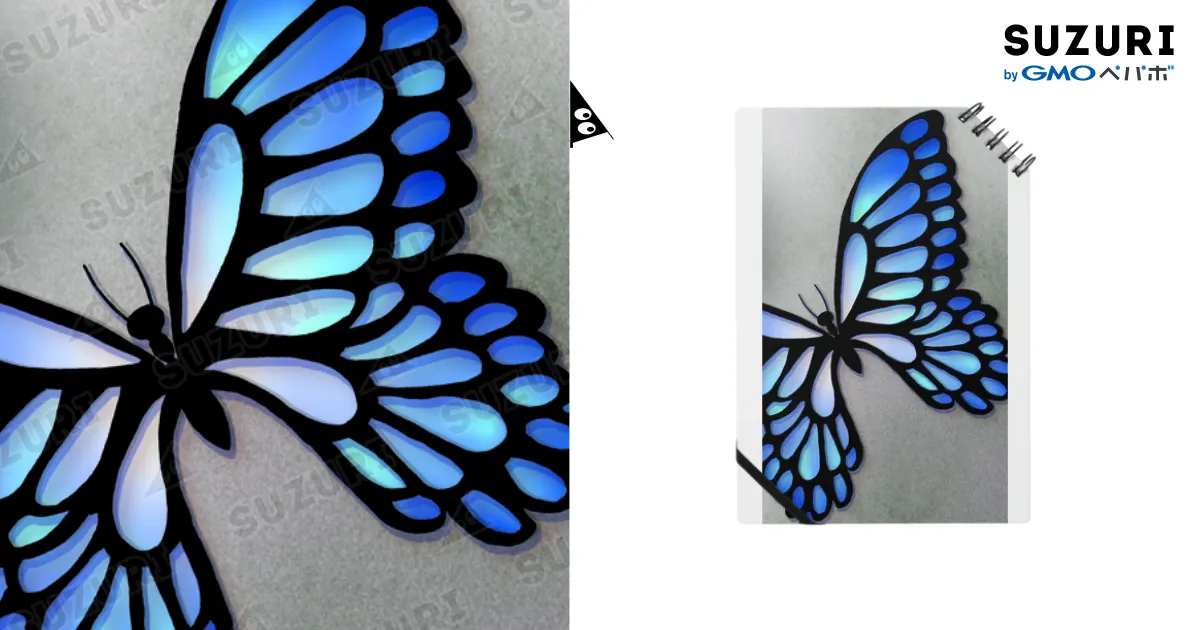 一点限り♡未使用大きな蝶⭐︎Beautiful Butterflies3点セット 青色の蝶柄 / のぶ ( nobus_maker )のノート通販 ∞ SUZURI