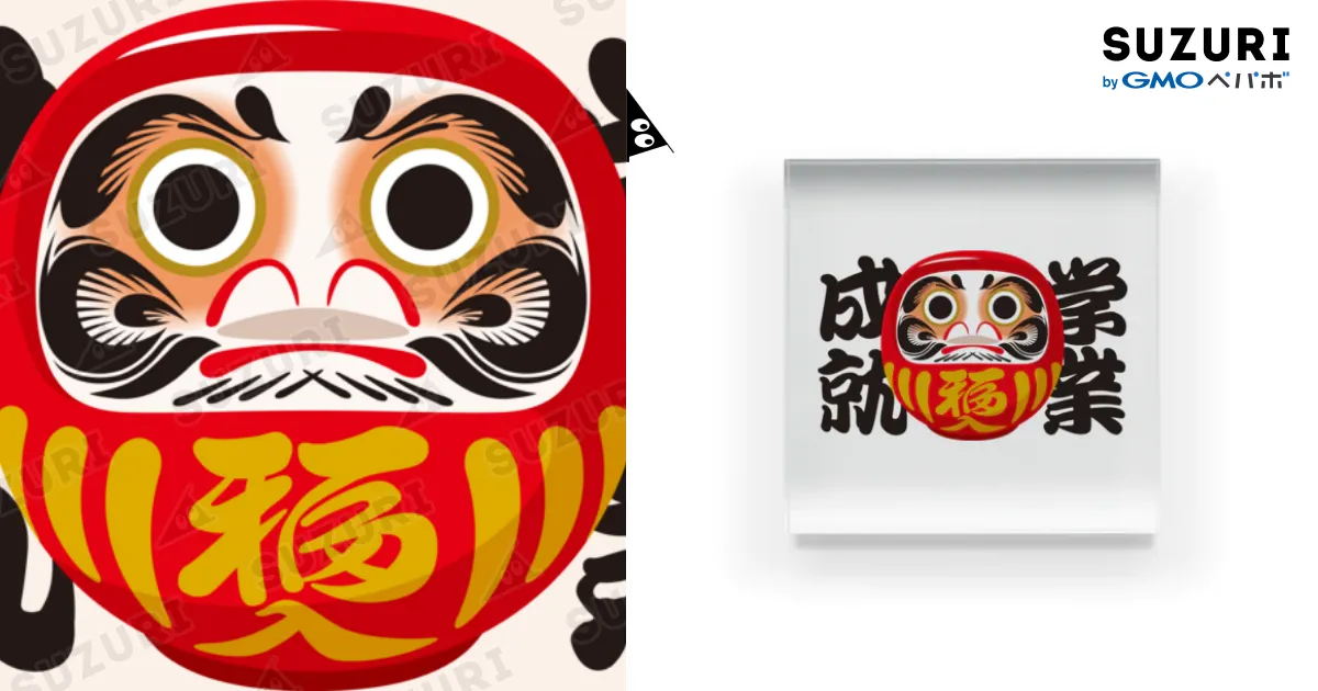 アクリル画 だるま 原画 ドローイング 学業成就」だるま ダルマ 達磨 / お絵かき屋さん