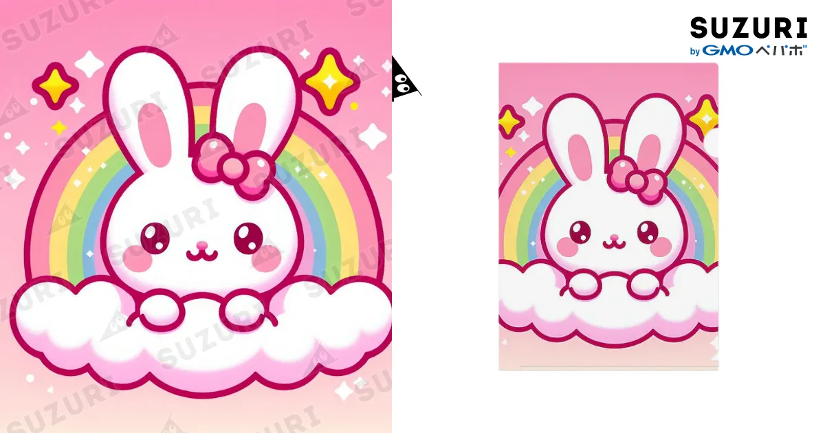 虹色うさぎ / futanpのクリアファイル通販 ∞ SUZURI（スズリ）