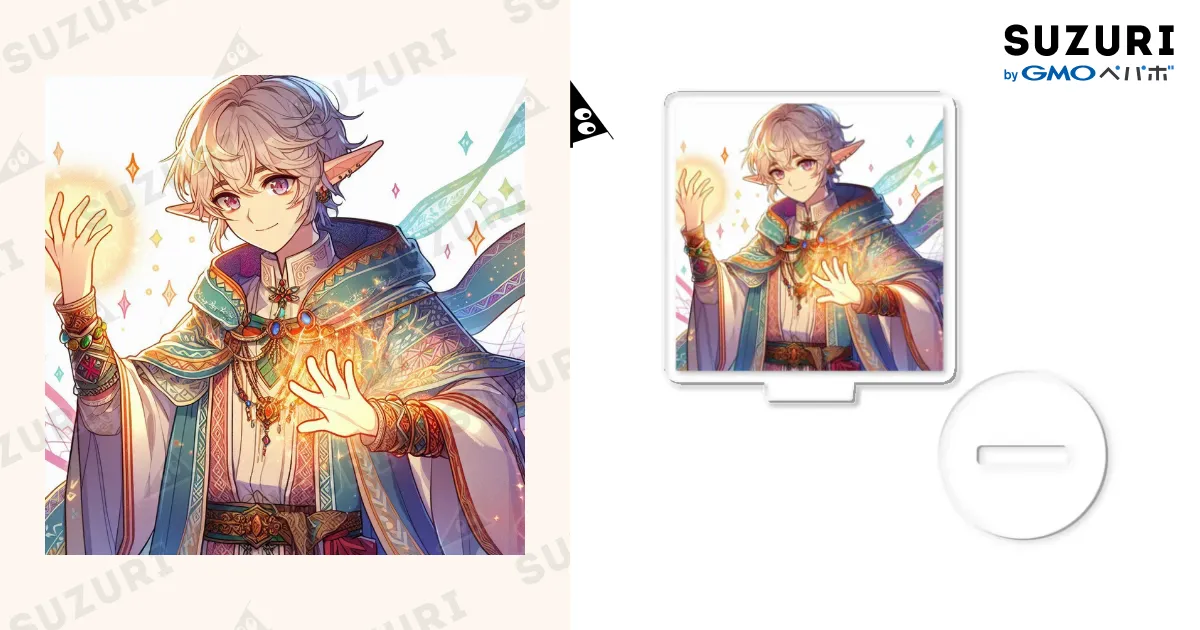 No.545 大きめF4　エルフとエルフ　原画　アクリル画　キャンバス No.545 大きめF4 エルフとエルフ 原画 アクリル画 キャンバス