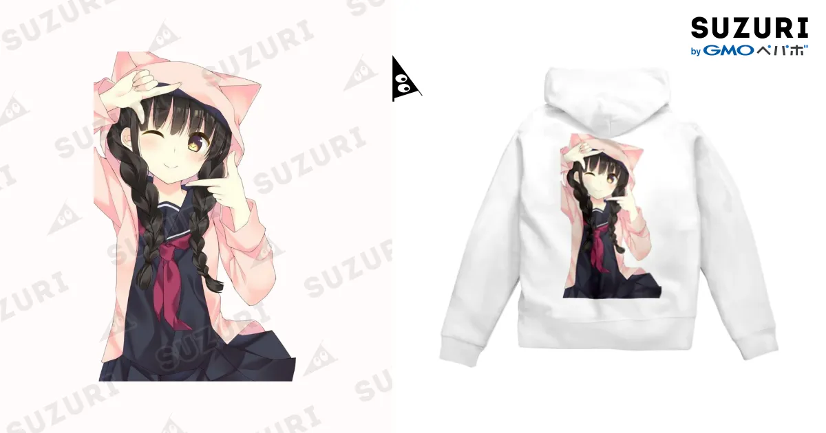 すずハル☆すとぷり ハートリボンジップパーカー（White） すずハル☆すとぷり ハートリボンジップパーカー（White） すと