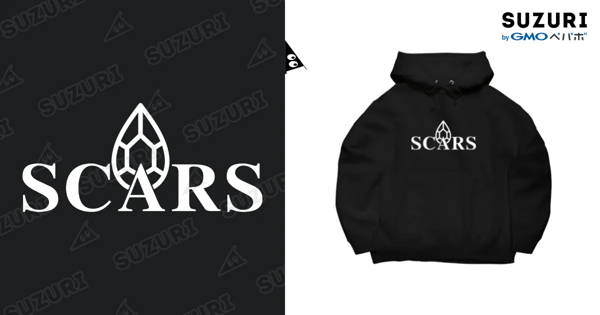 SCARS ロゴ（白） / SCARS ( scars_chika )のビッグシルエットパーカー 