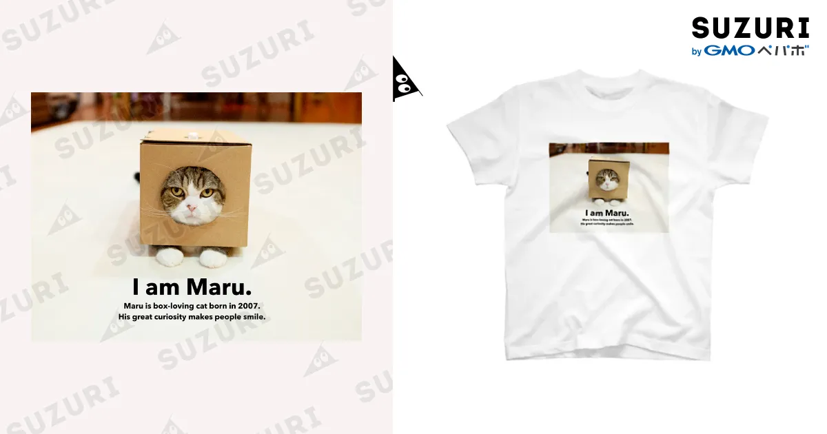 四角箱まるスタンダード両面Tシャツ。 / IamMaruのスタンダードT