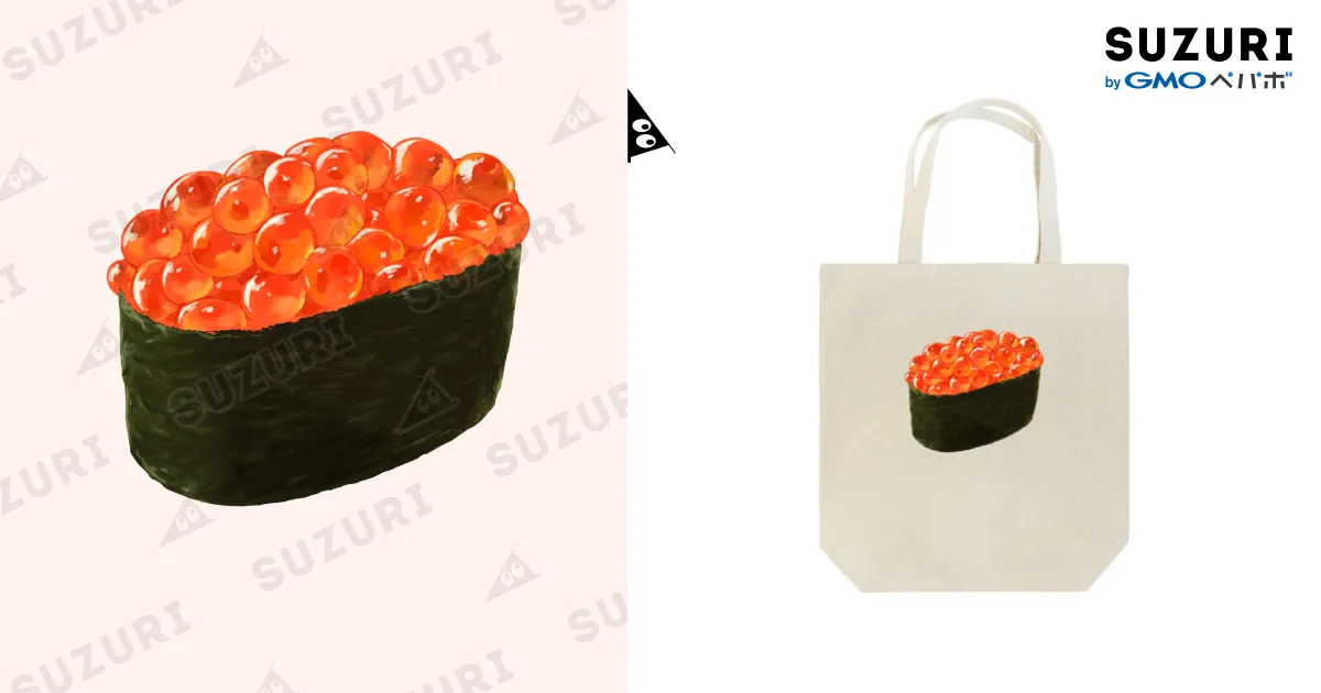 アロママ　お寿司わんこ　(両面パネル) トートバッグ 439d0a669d44bbc7c0188a6f8467c6