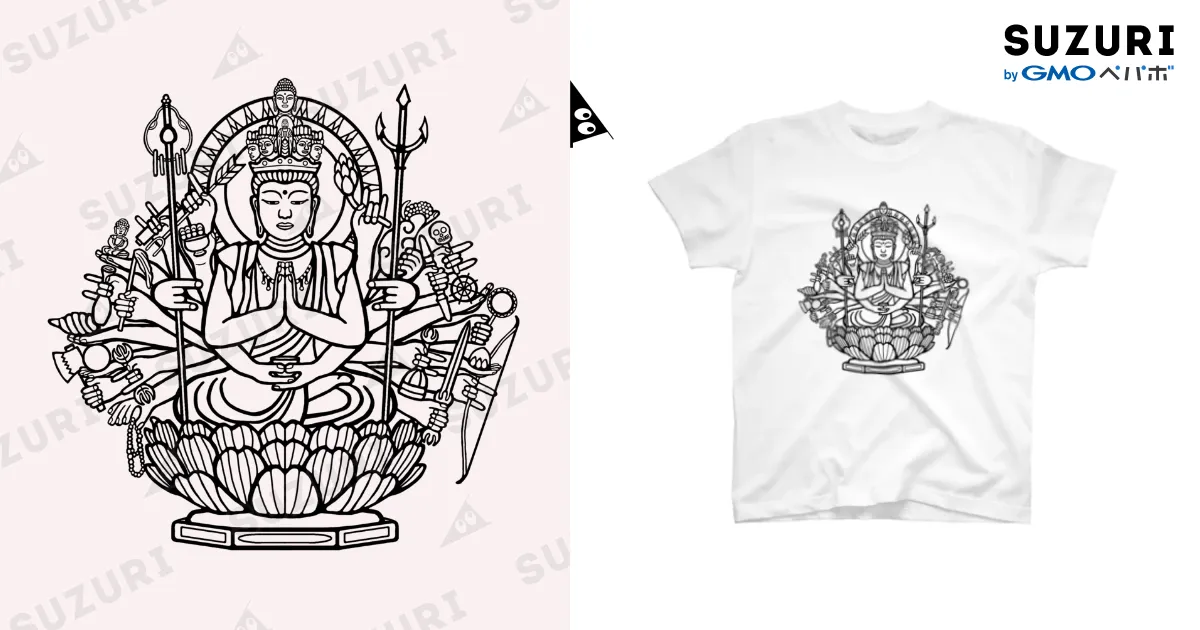 千手観音 / GREAT 7 ( sugiura73 )のスタンダードTシャツ通販