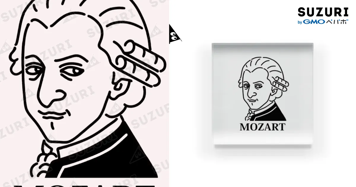 モーツアルト Mozart イラスト 音楽家 偉人アート モーツァルト 