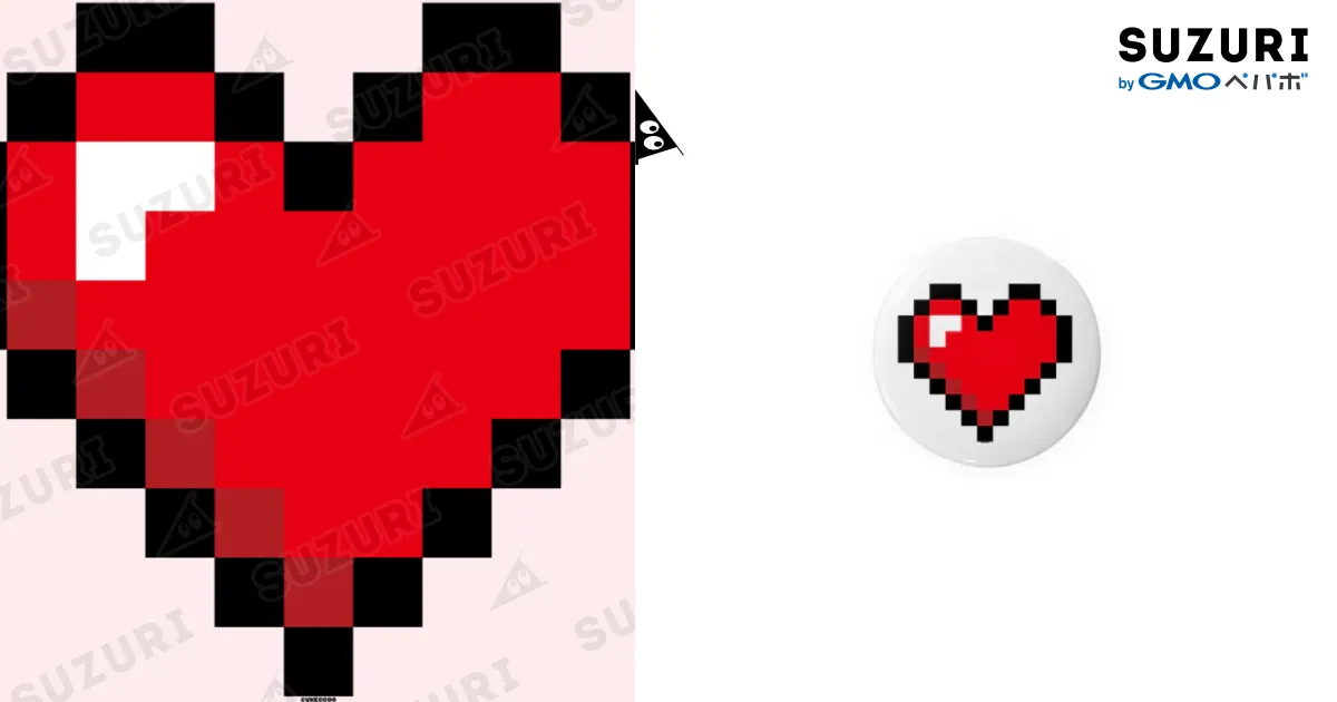 ドット絵ハート / Cɐkeccoo ( Bgatann )の缶バッジ通販