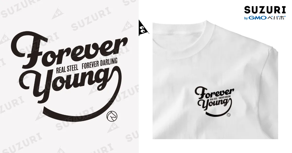 フォーエバーヤング（タイポグラフィBLACK） / 競馬おしゃれグッズ