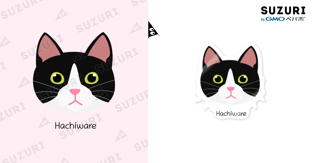 はちわれ猫の顔ステッカー / StudioAyutakaのステッカー通販