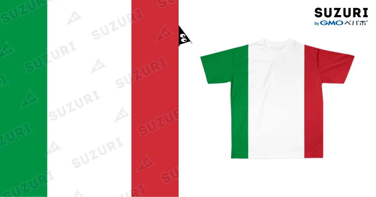 イタリア国旗 / 大 ( ooshou )のフルグラフィックTシャツ通販