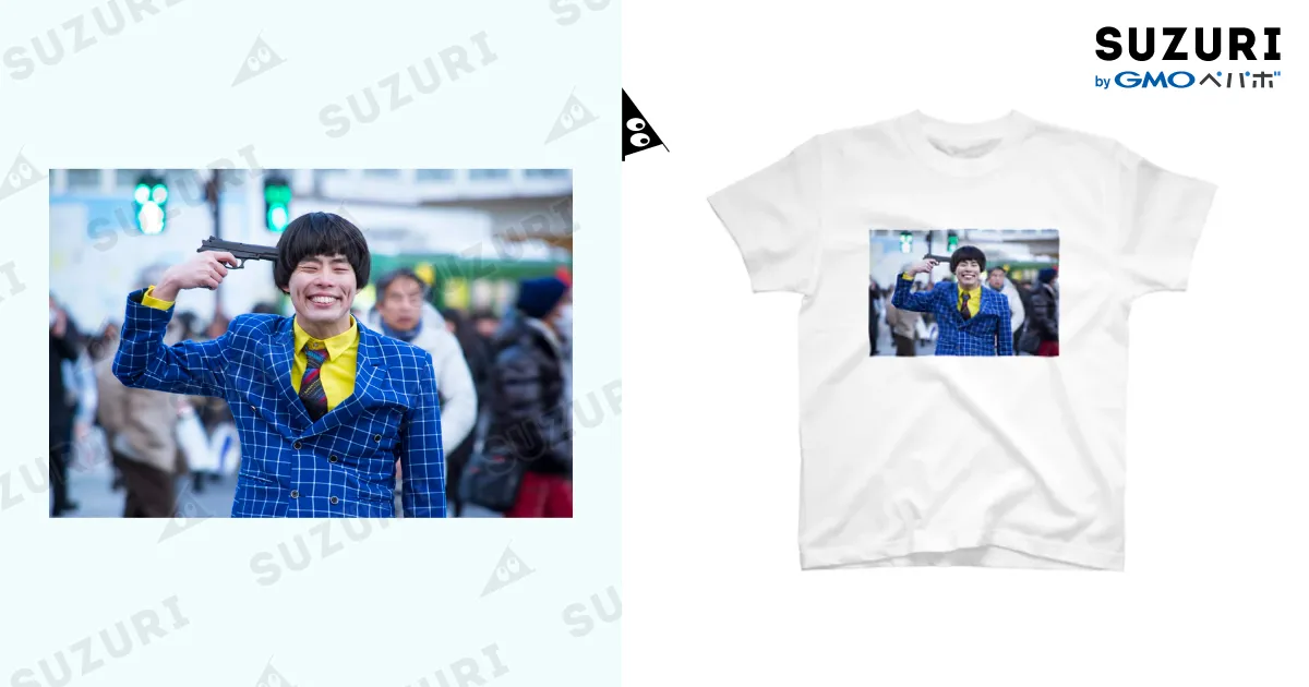 サツマカワRPGがピストルでけじめをつけるTシャツ / サツマカワ