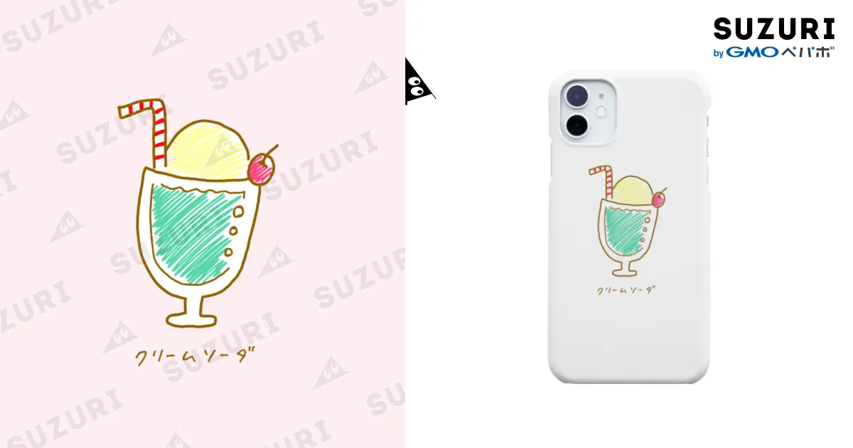 クリームソーダ / みっこ ( 35_on_the_cup )のスマホケース