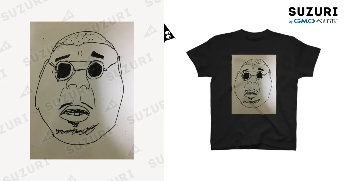 おじさんの顔 / masa3のスタンダードTシャツ通販 ∞ SUZURI