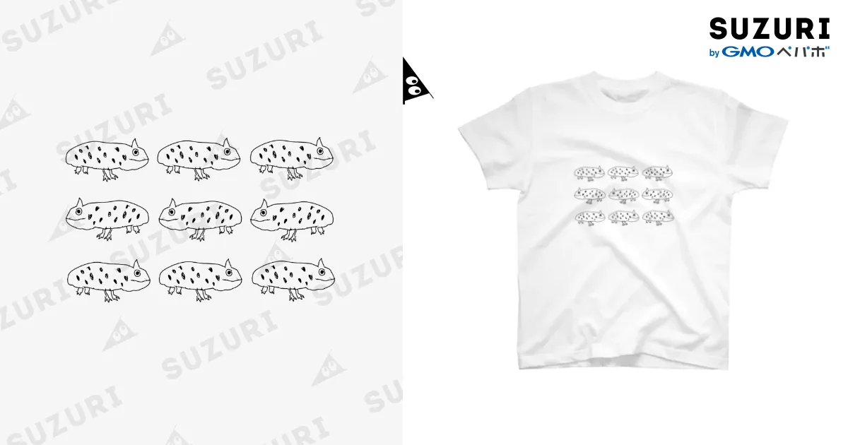白Tシャツ（群れ） / かえる陶房｢春雨｣ ( harusame4649 )の