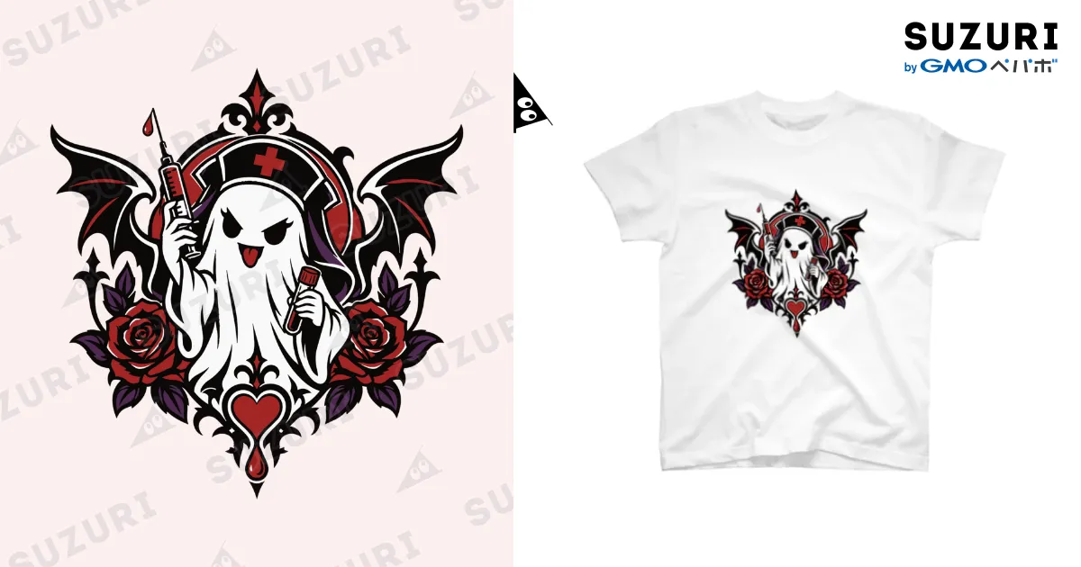 採血お化け 白Tシャツ
