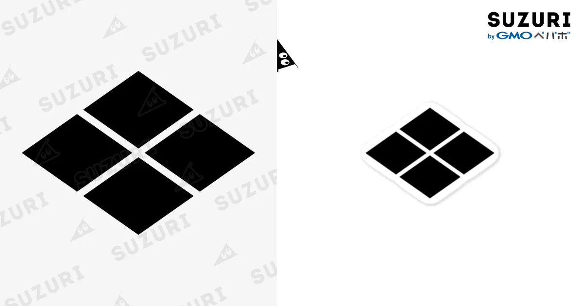 武田菱（武田信玄）黒 / 風天工房 ( futenkobo )のステッカー