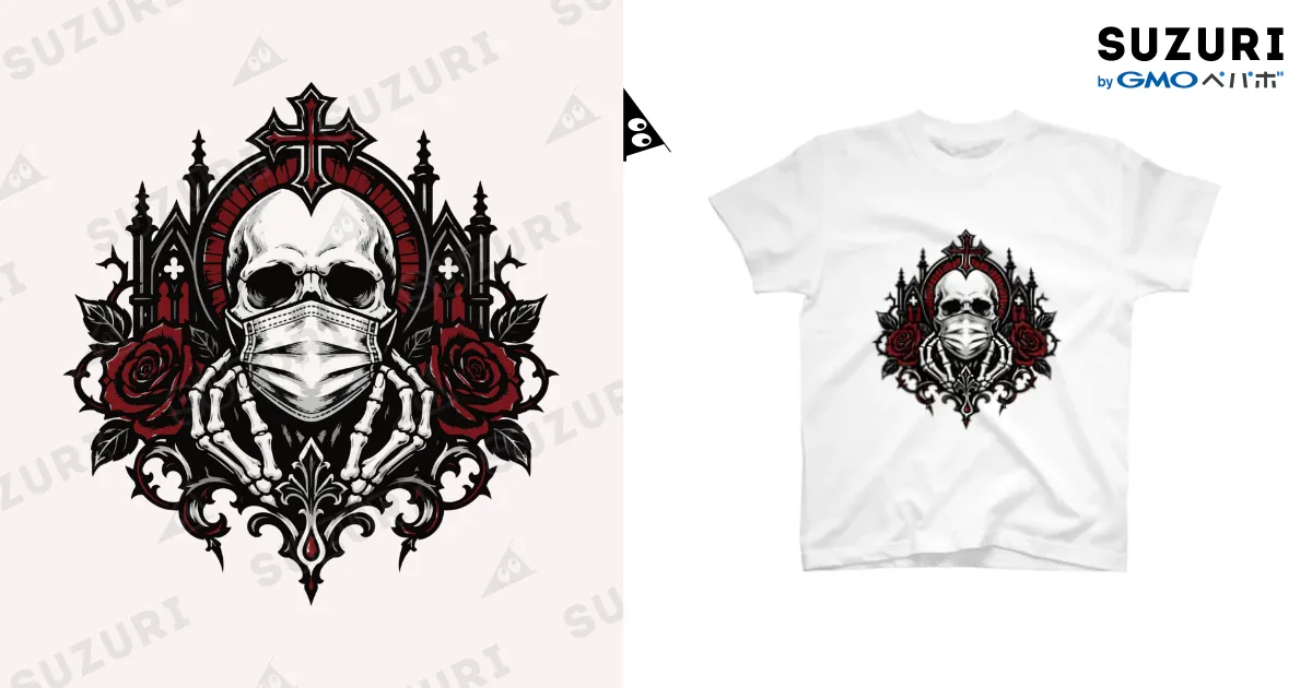 マスク着用 白Tシャツ
